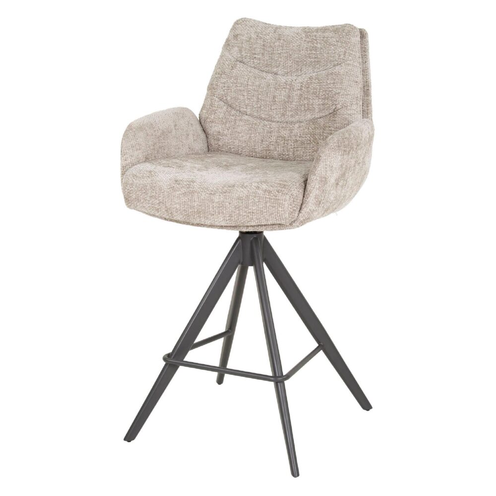 Sarvo zandkleurige draaibare barstoelen met armleuning afbeelding 1