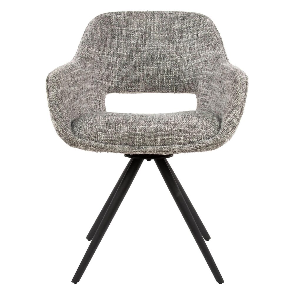 Tamo draaibare eetkamerstoelen met armleuning staalgrijs afbeelding 2