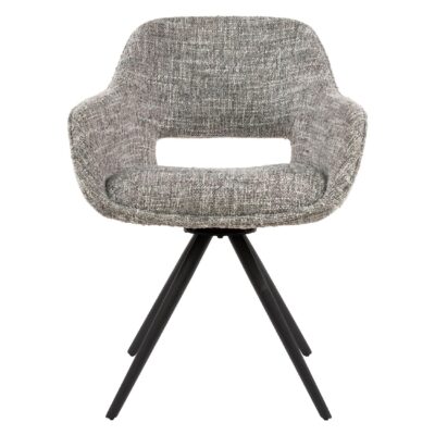 Tamo draaibare eetkamerstoelen met armleuning staalgrijs afbeelding 2
