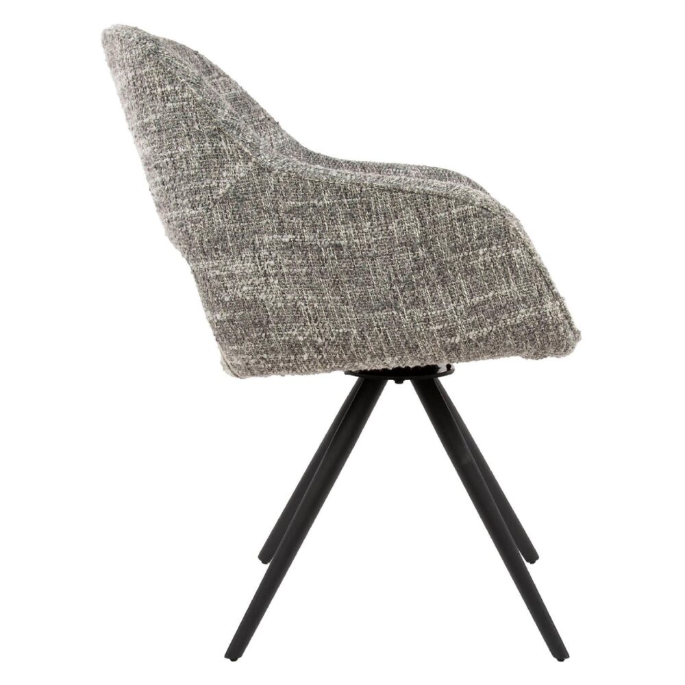 Tamo draaibare eetkamerstoelen met armleuning staalgrijs afbeelding 4
