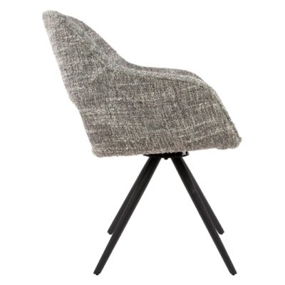 Tamo draaibare eetkamerstoelen met armleuning staalgrijs afbeelding 4