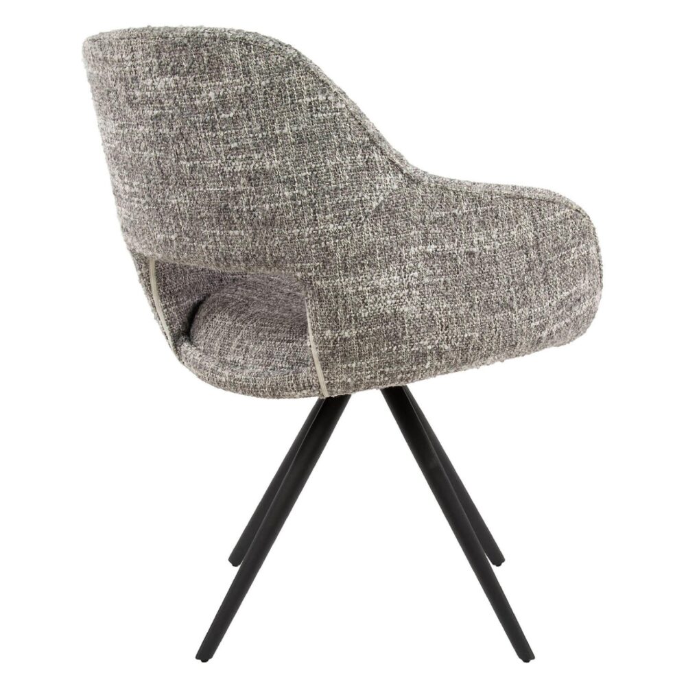 Tamo draaibare eetkamerstoelen met armleuning staalgrijs afbeelding 5