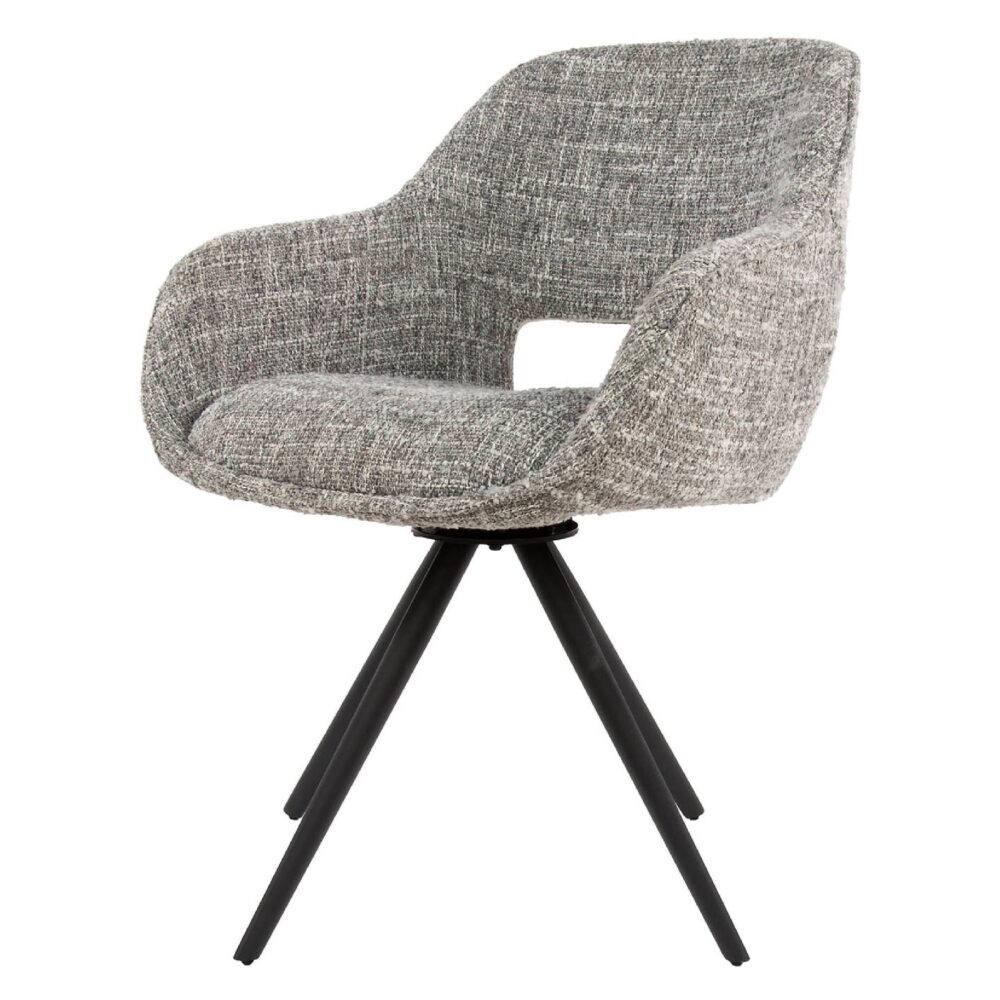 Tamo draaibare eetkamerstoelen met armleuning staalgrijs afbeelding 1