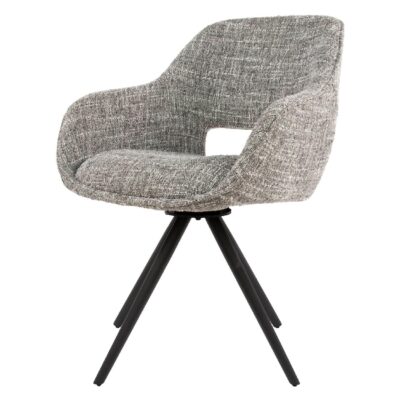 Tamo draaibare eetkamerstoelen met armleuning staalgrijs afbeelding 1