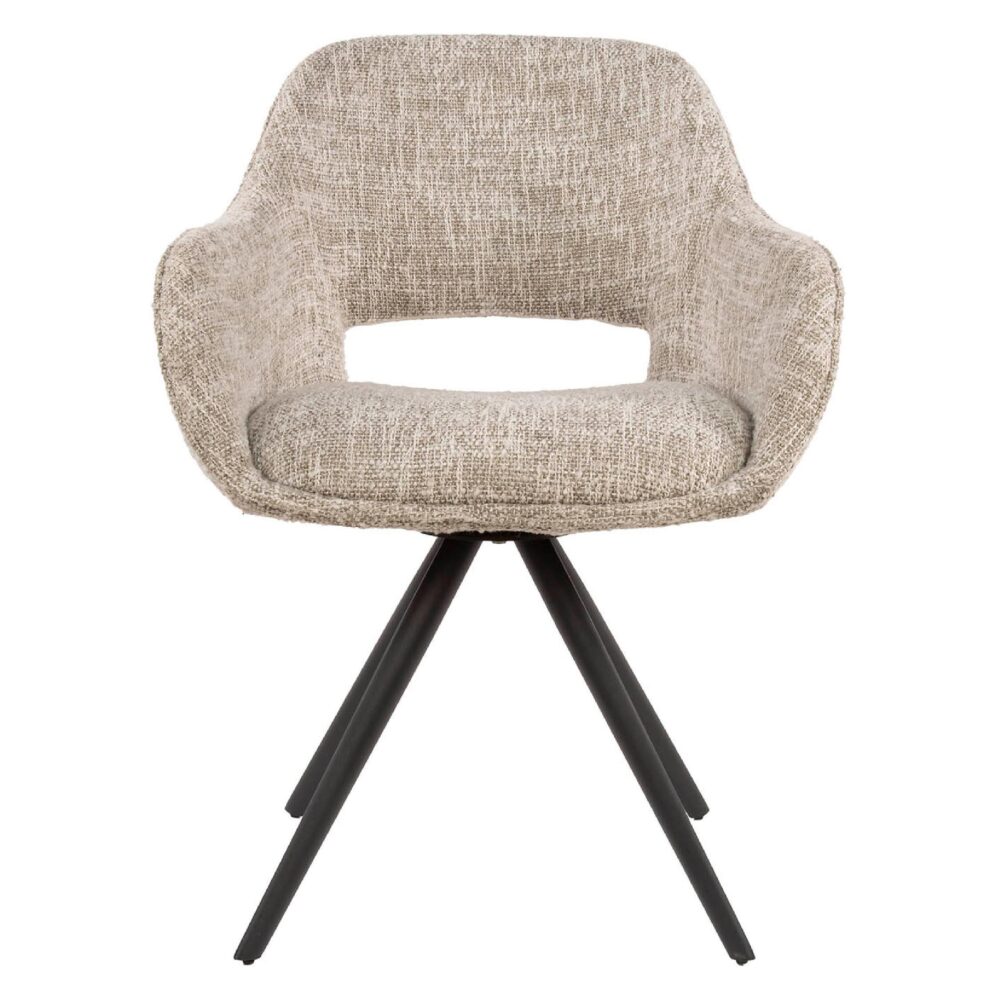 Tamo draaibare eetkamerstoelen met armleuning crème afbeelding 2