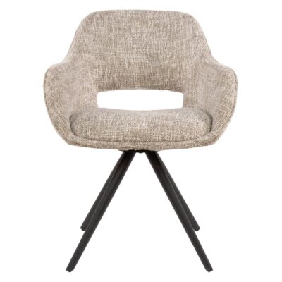 Tamo draaibare eetkamerstoelen met armleuning crème afbeelding 2