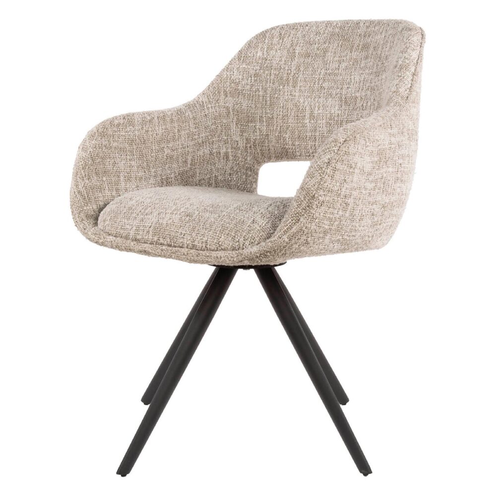 Tamo draaibare eetkamerstoelen met armleuning crème afbeelding 1