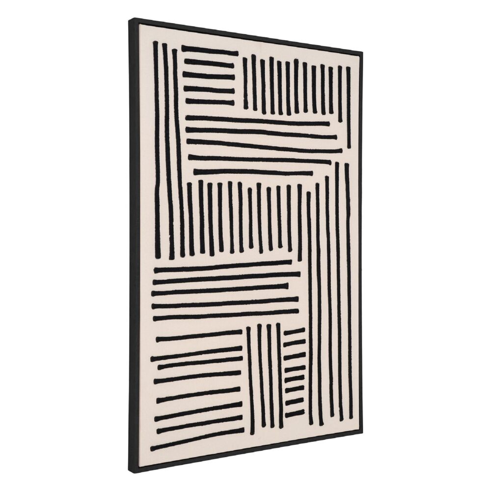 canvas schilderij zwart beige 60x90 afbeelding 2