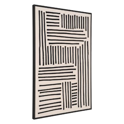 canvas schilderij zwart beige 60x90 afbeelding 2