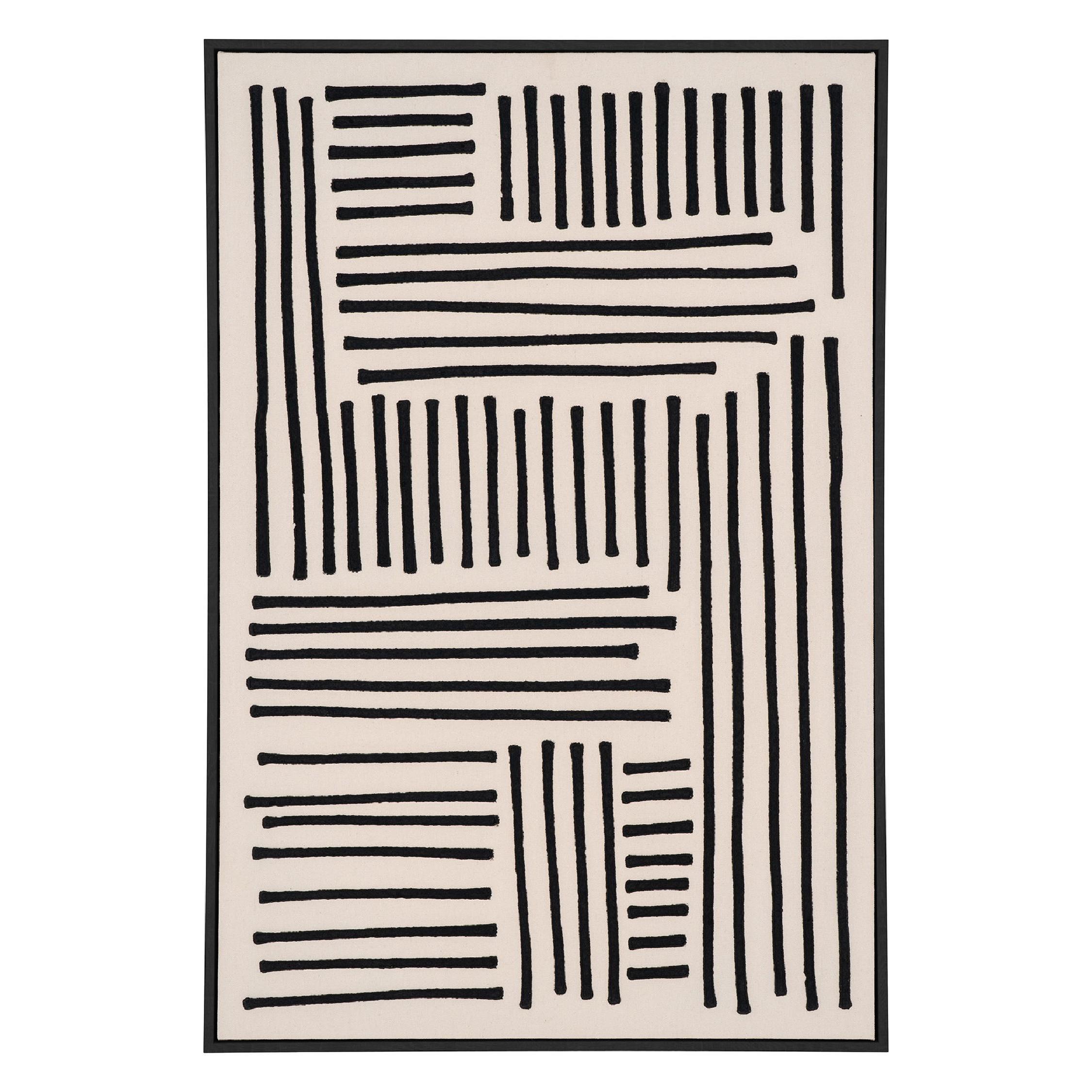 canvas schilderij zwart beige 60x90 afbeelding 1