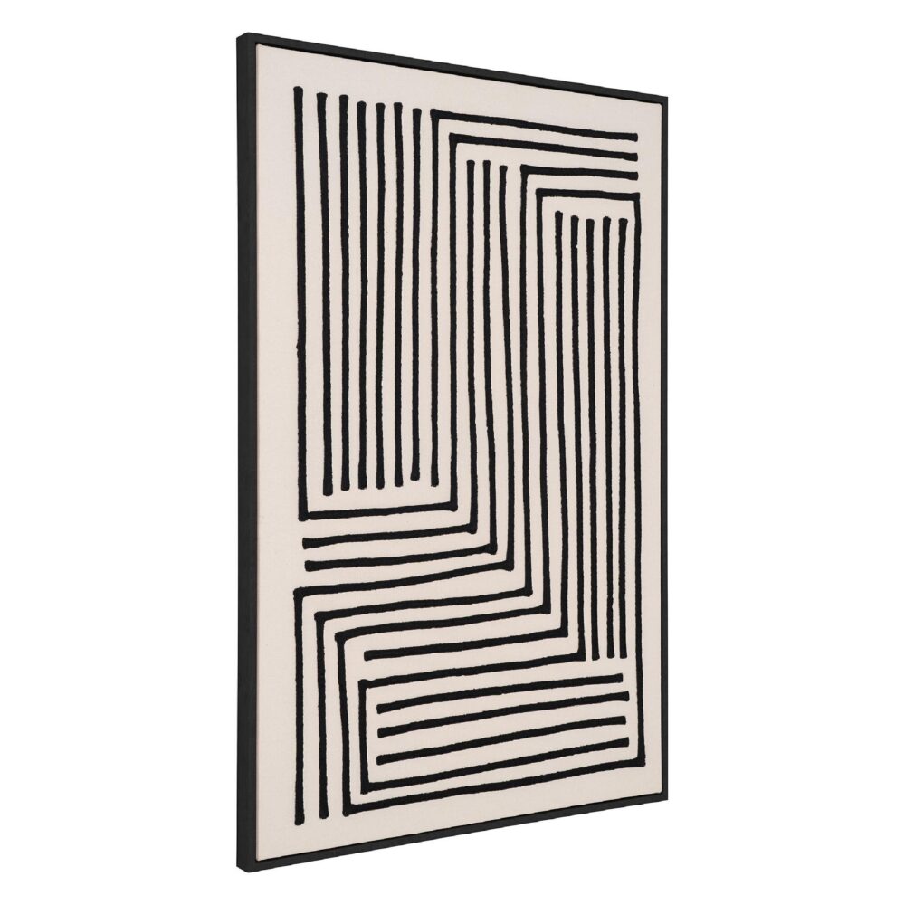 canvas schilderij zwart beige 60x90 abstract No.3 afbeelding 2