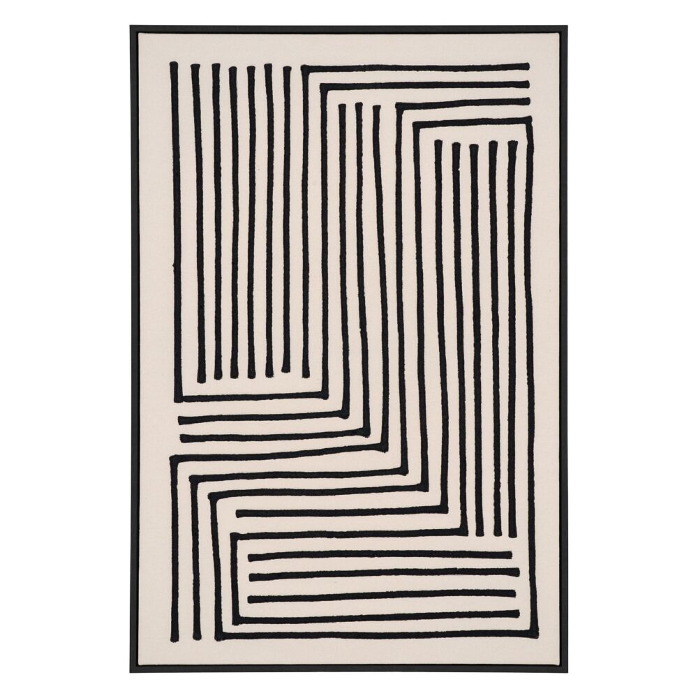 canvas schilderij zwart beige 60x90 abstract No.3 afbeelding 1