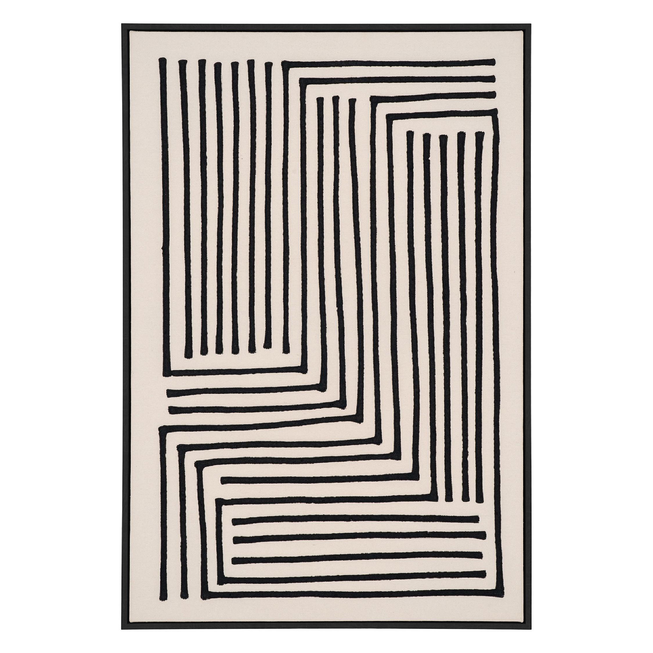 canvas schilderij zwart beige 60x90 abstract No.3 afbeelding 1