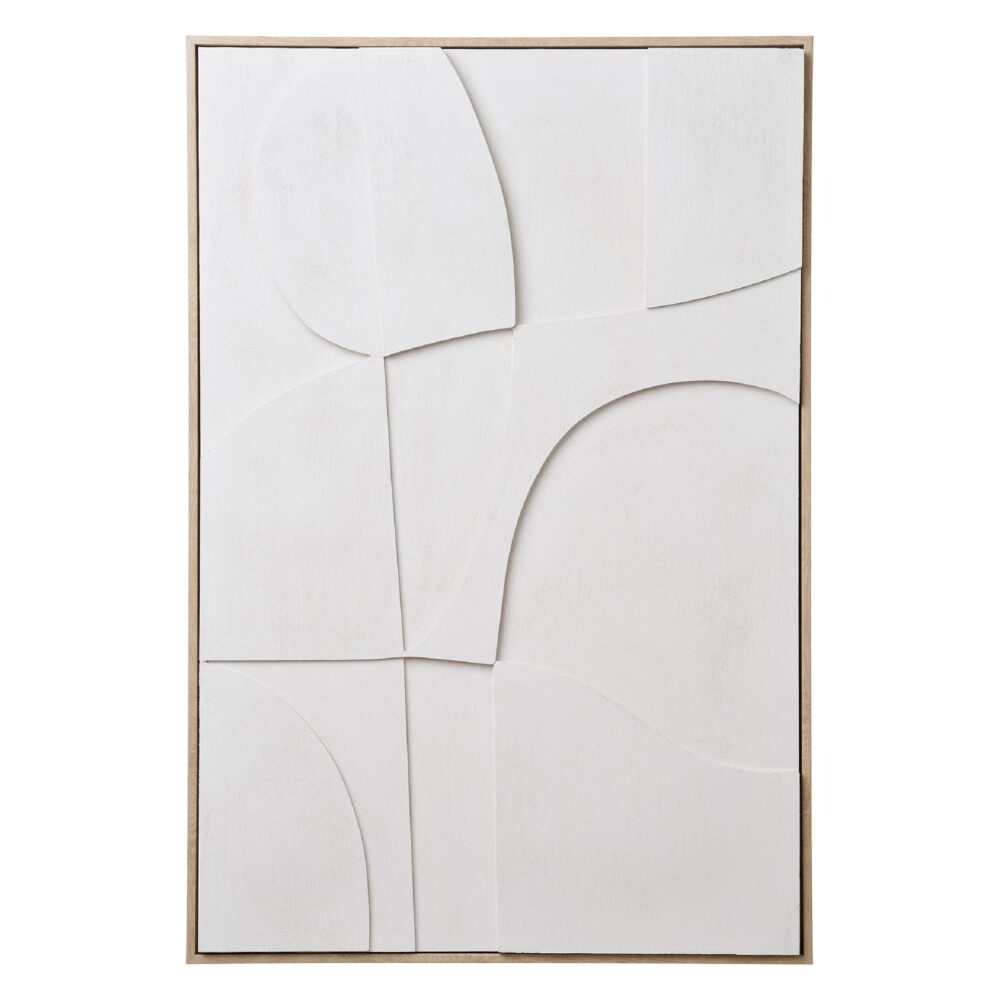 wit reliëf canvas wanddecoratie 60x90 afbeelding 1