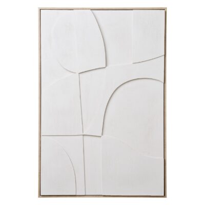 wit reliëf canvas wanddecoratie 60x90 afbeelding 1
