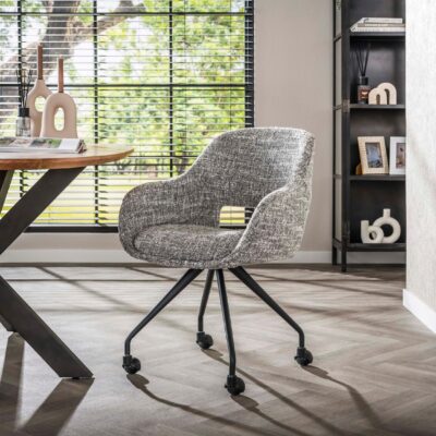 Tamo draaibare eetkamerstoelen met wieltjes grijs afbeelding 7
