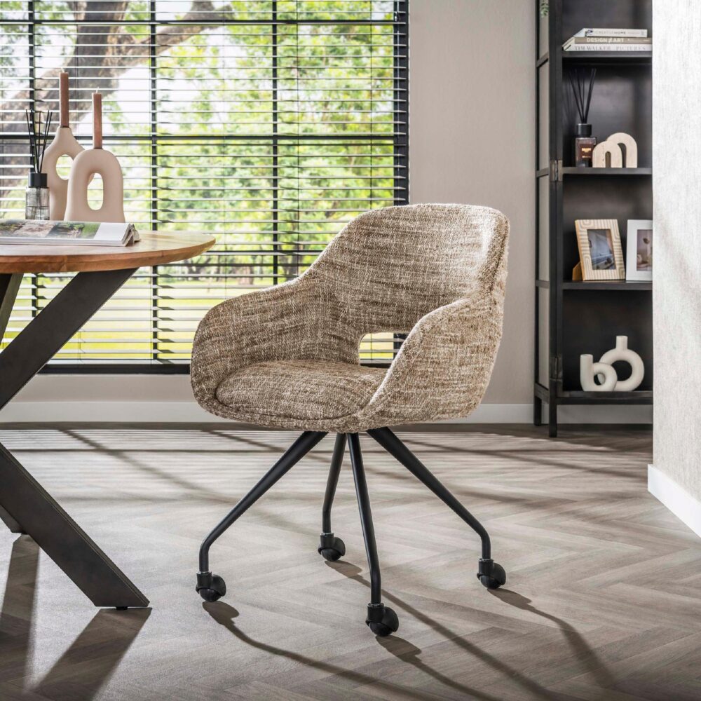 Tamo eetkamerstoelen met armleuning op wieltjes afbeelding 7