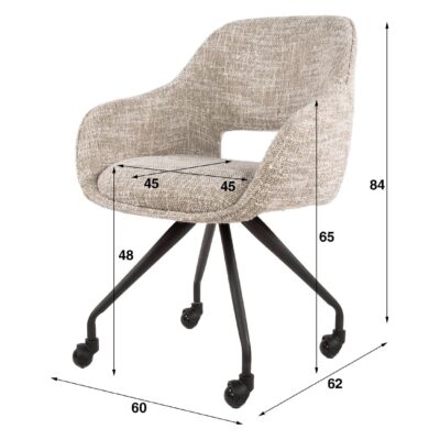 Tamo draaibare eetkamerstoelen op wieltjes afbeelding 6