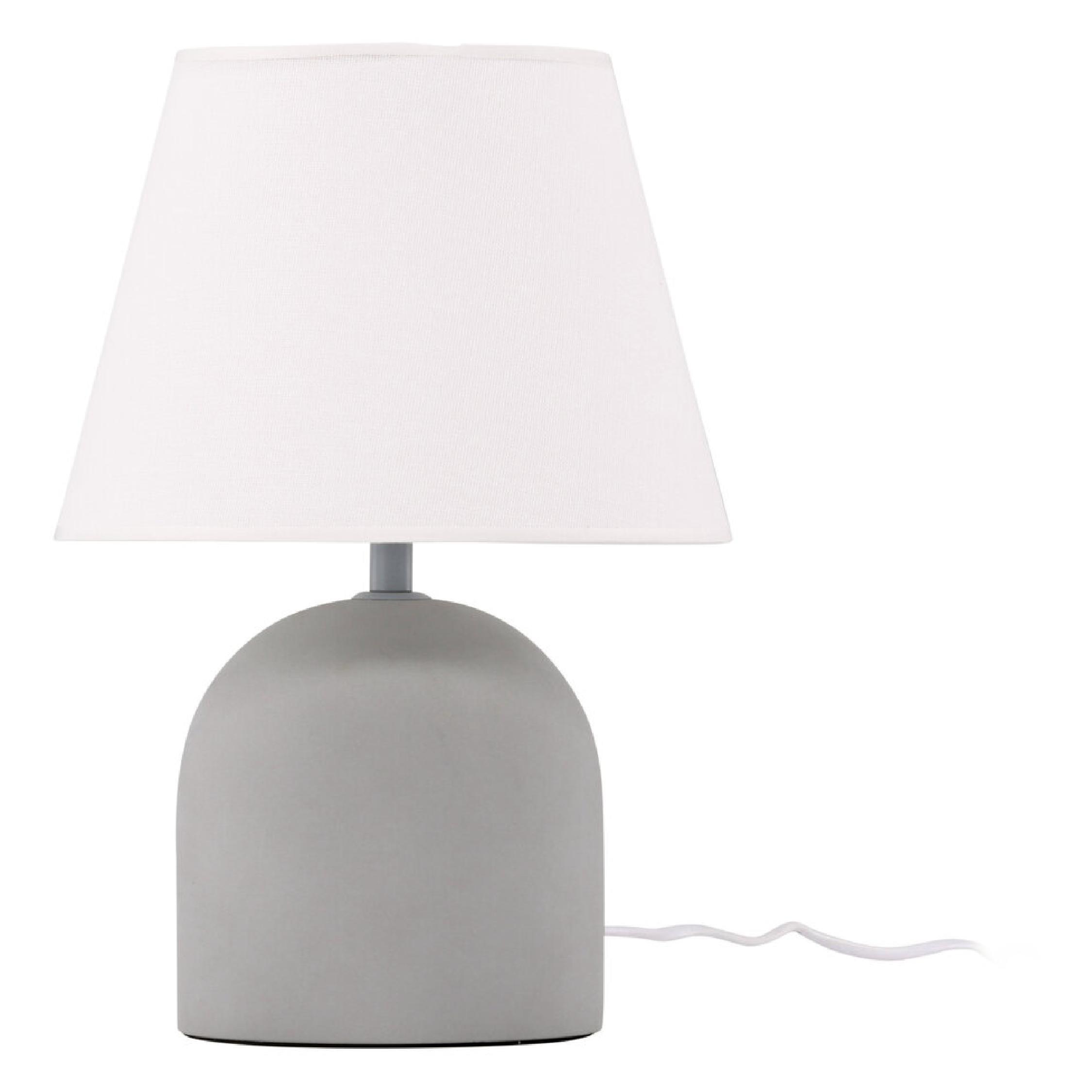 betonnen tafellamp met linnen kap afbeelding 2