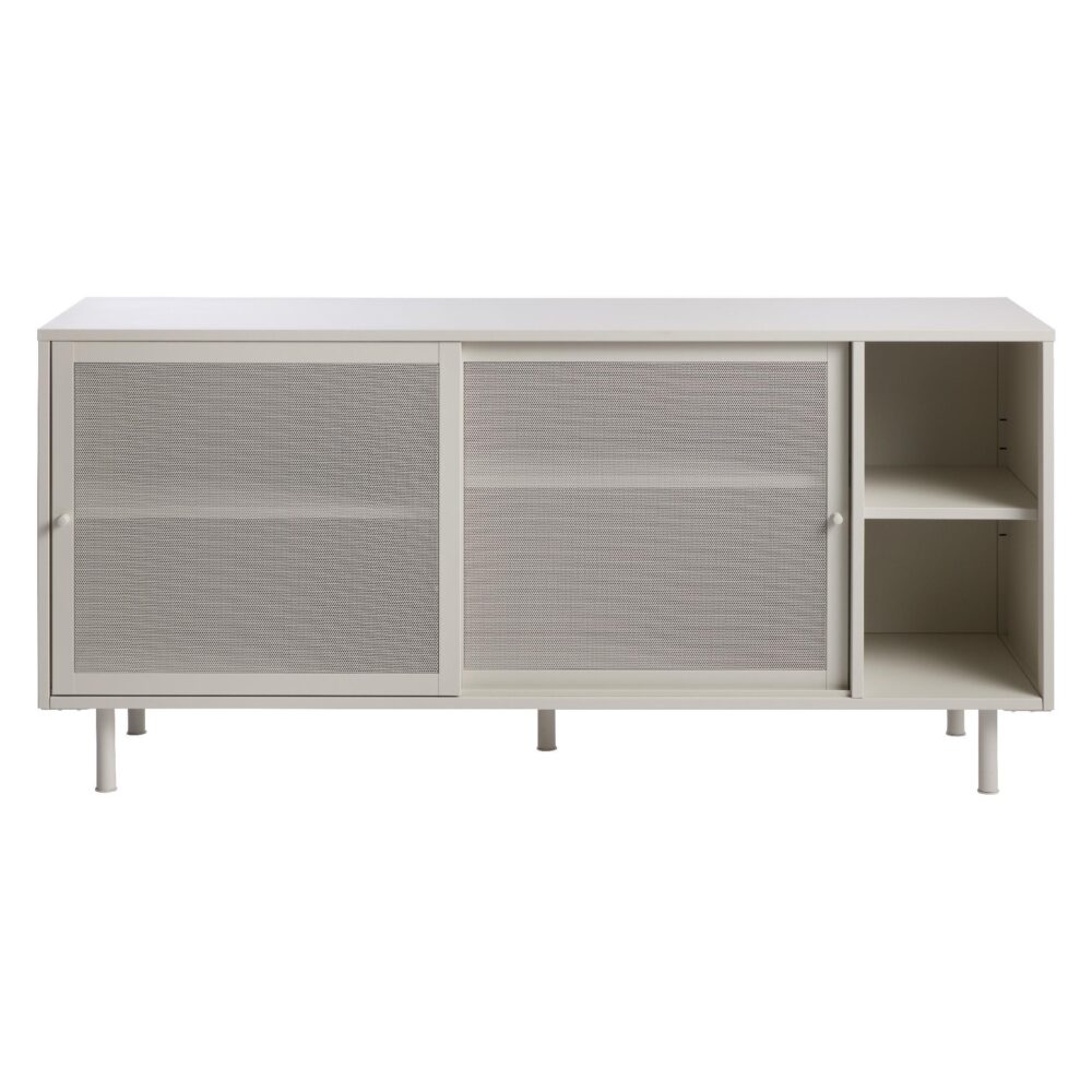 wit metalen dressoir Evin 160 cm met schuifdeuren afbeelding 1