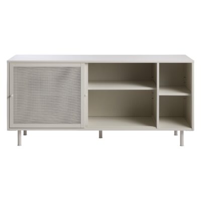 wit metalen dressoir Evin 160 cm met schuifdeuren afbeelding 3