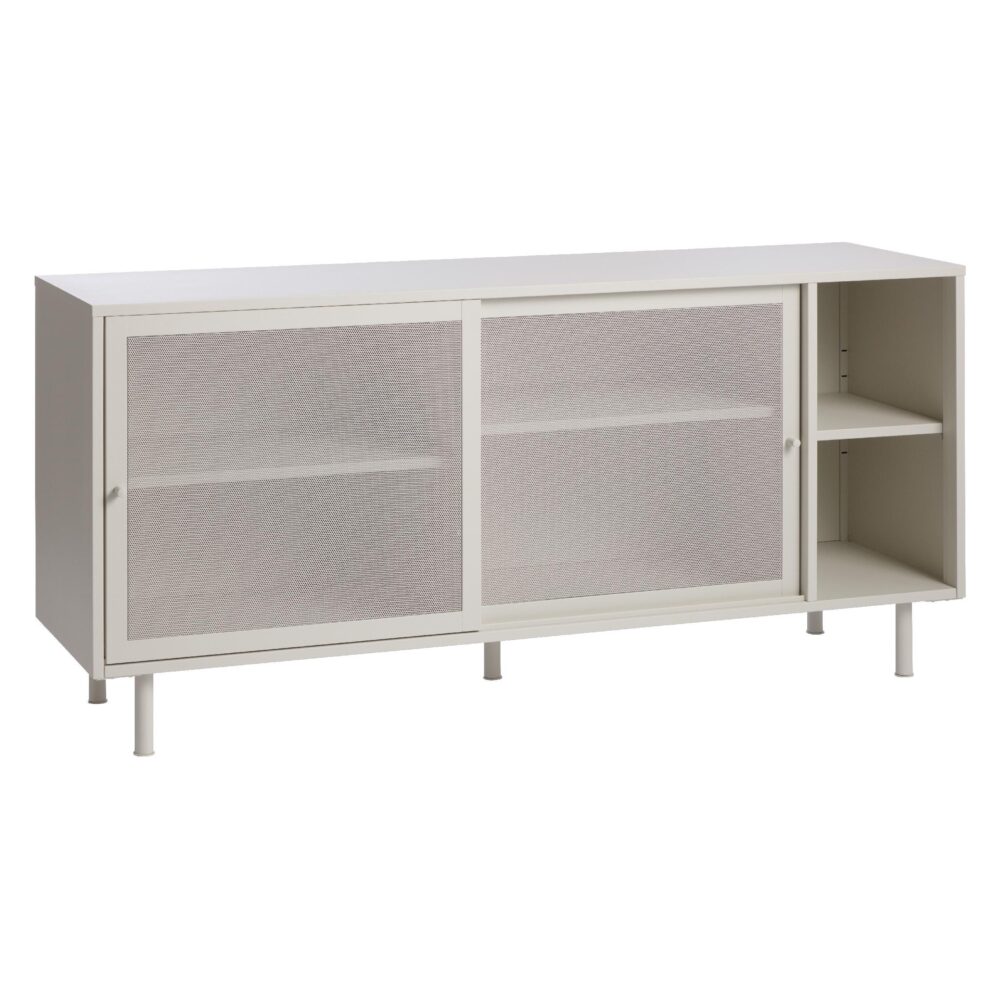 wit metalen dressoir Evin 160 cm met schuifdeuren afbeelding 4
