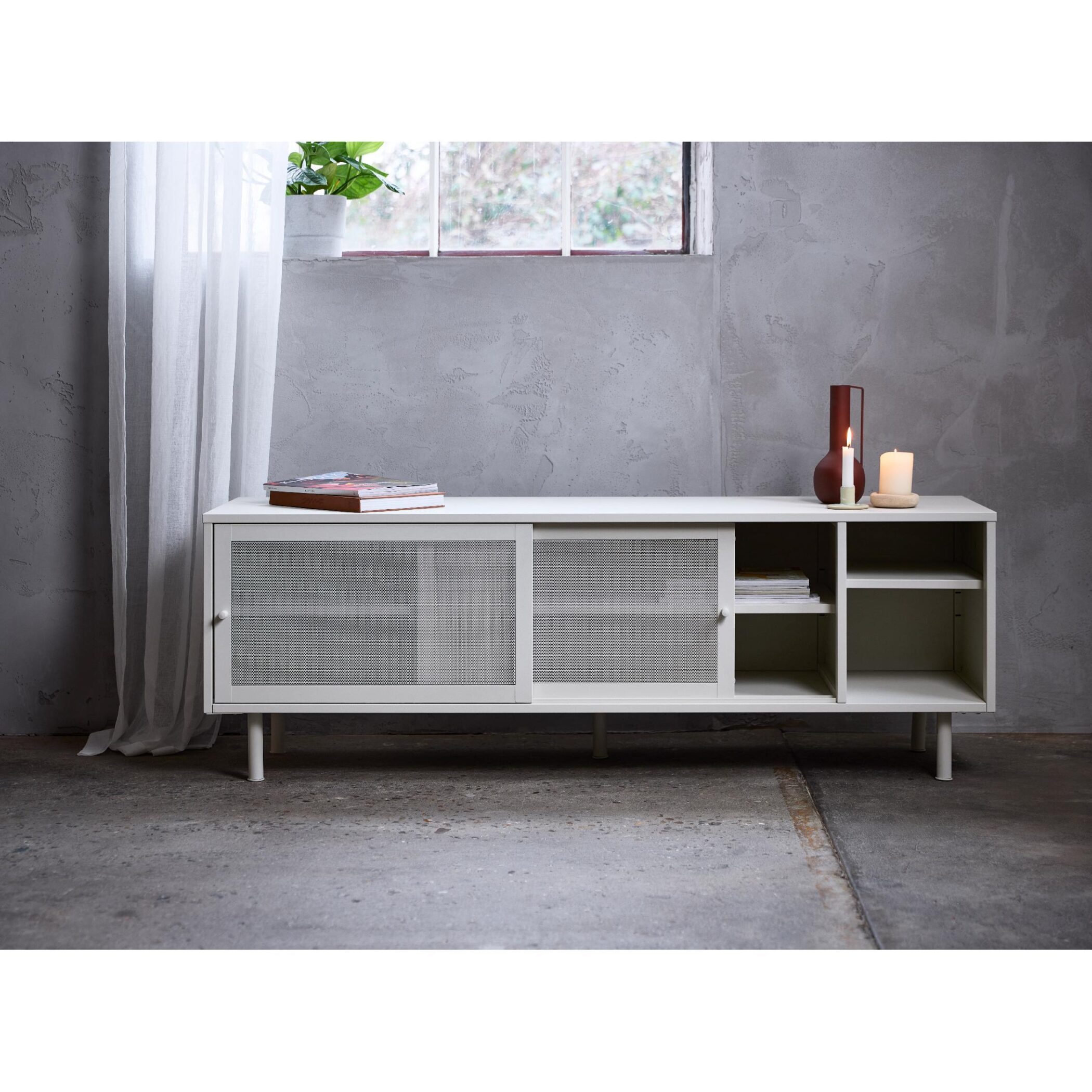 greige metalen tv meubel Evin 160 cm afbeelding 6