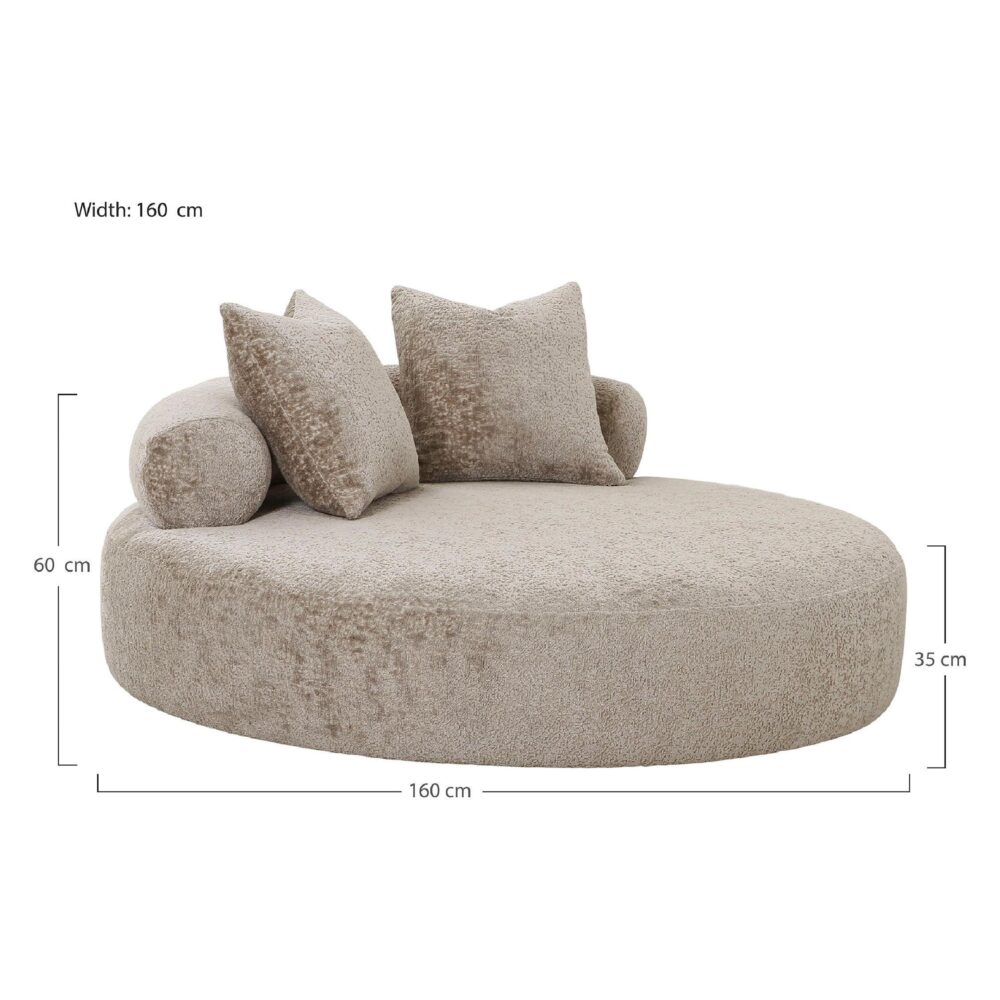ronde chenille daybed slaapbank afbeelding 6