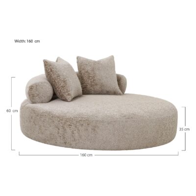 ronde chenille daybed slaapbank afbeelding 6