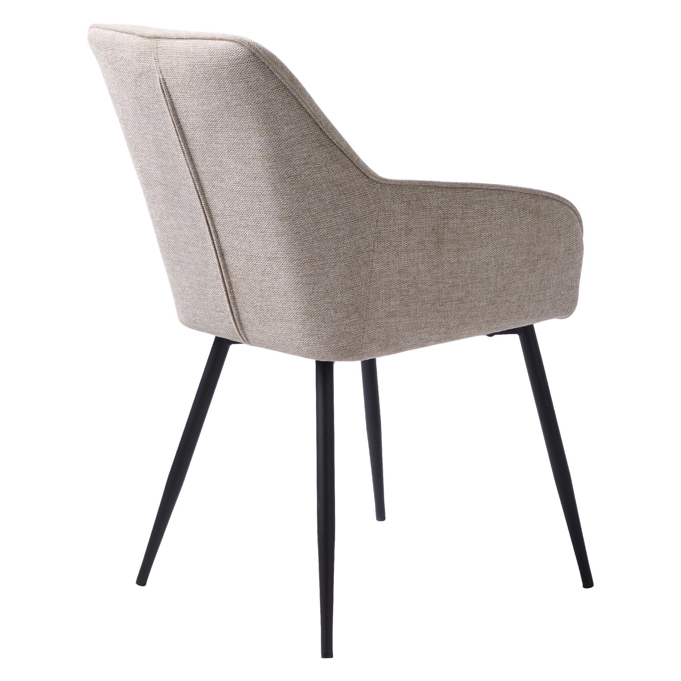 zandkleurige eetkamerstoelen met armleuning Zane afbeelding 2