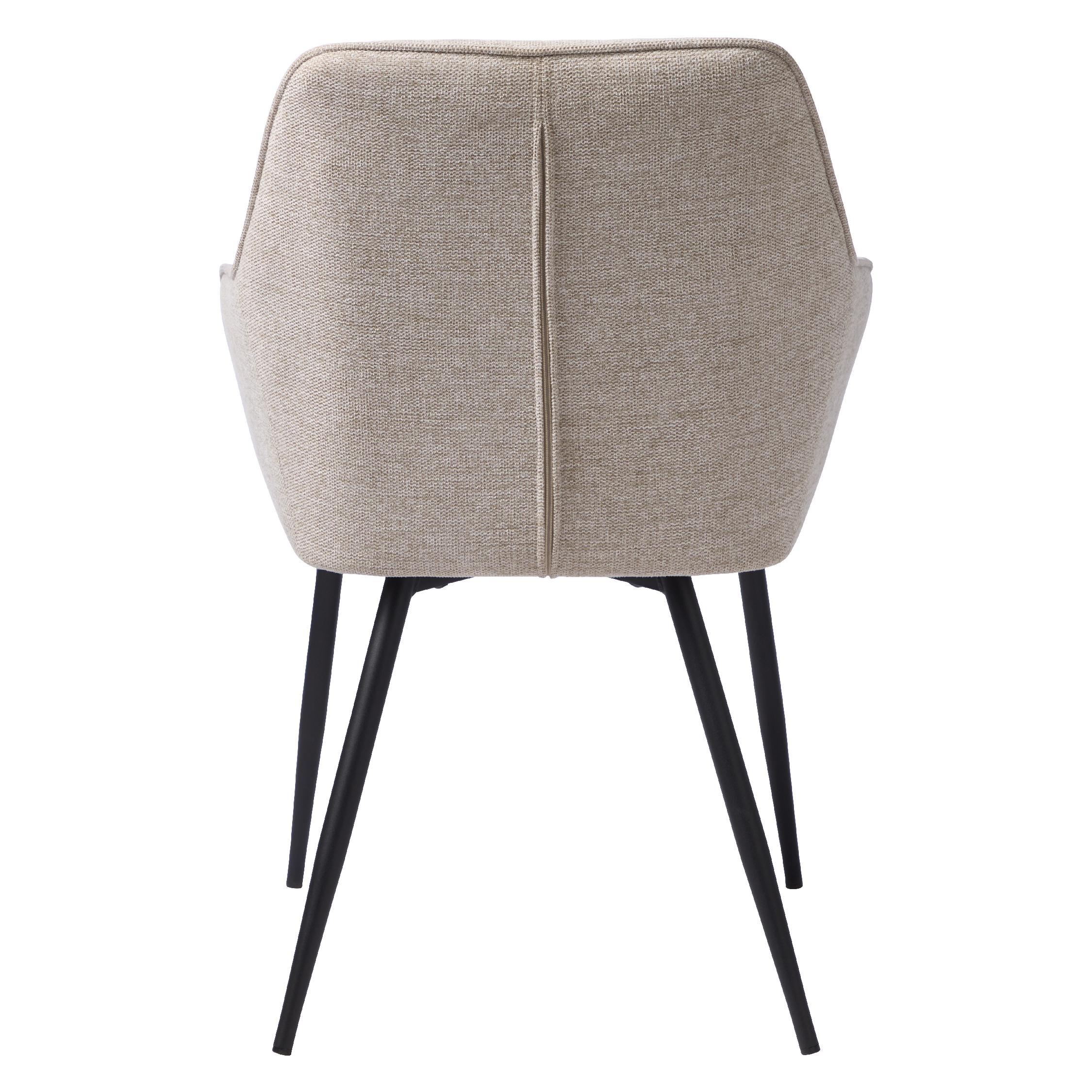 zandkleurige eetkamerstoelen met armleuning Zane afbeelding 3