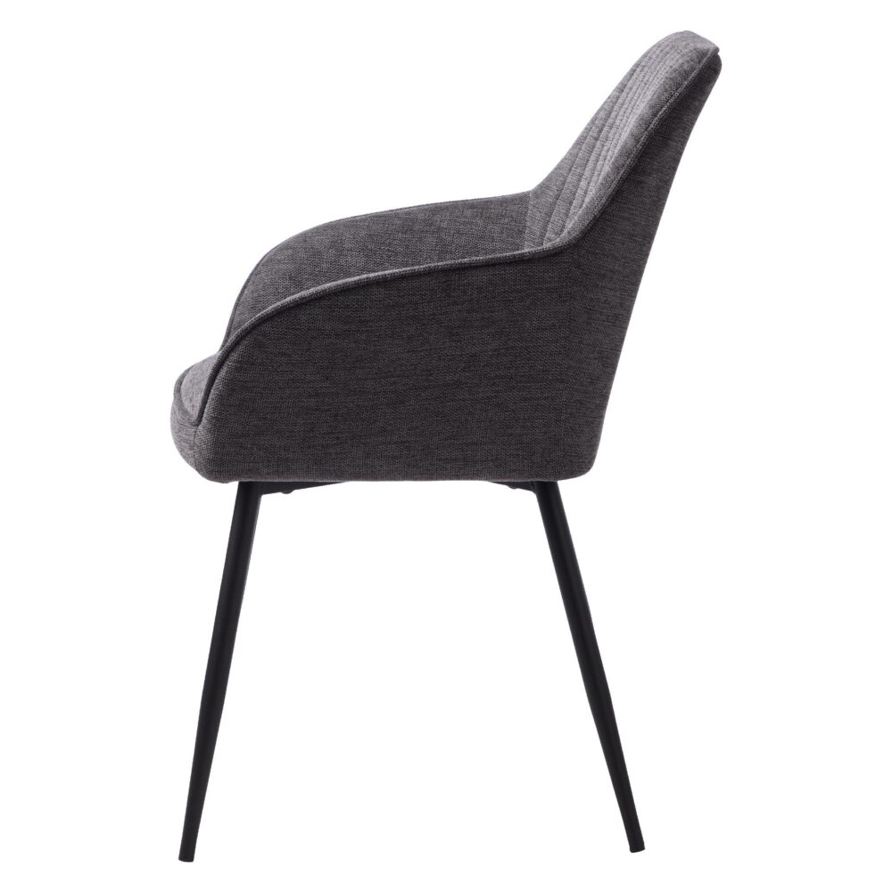 donkergrijze eetkamerstoelen Zane met armleuningen afbeelding 2