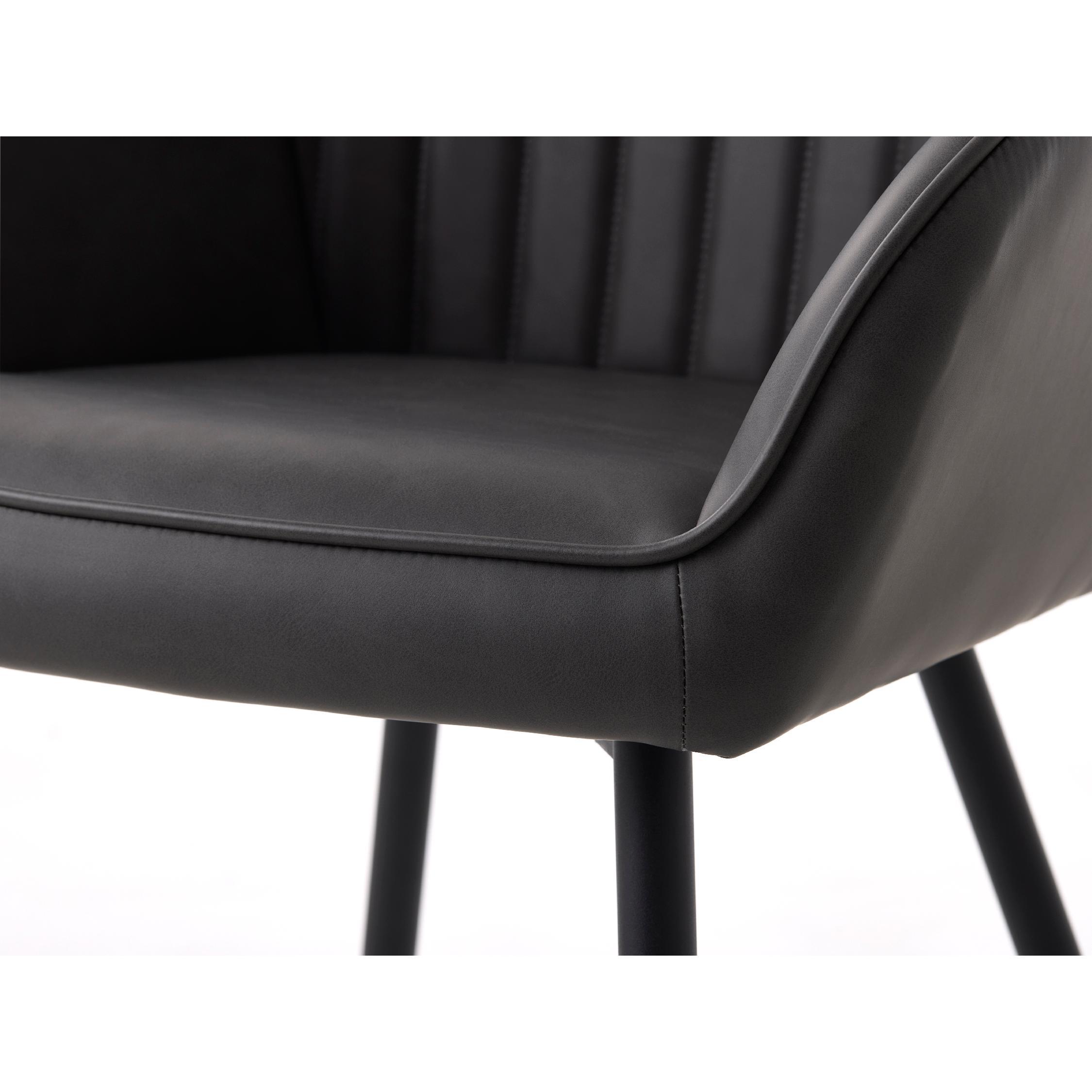 donkergrijze eetkamerstoelen Zane met armleuning afbeelding 8