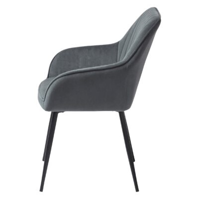 donkergrijze velvet eetkamerstoelen Zane afbeelding 4