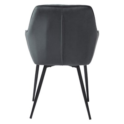 donkergrijze velvet eetkamerstoelen Zane afbeelding 2
