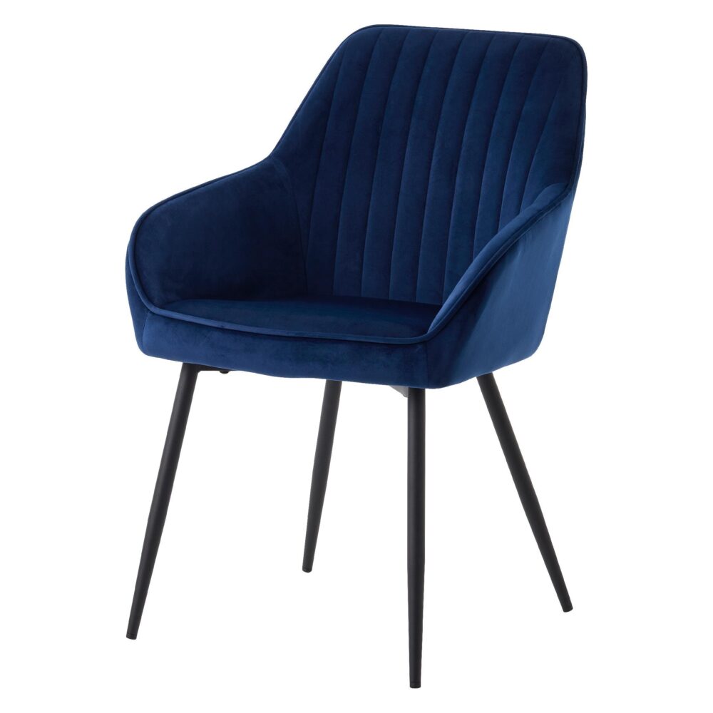 velvet eetkamerstoelen blauw Zane afbeelding 1