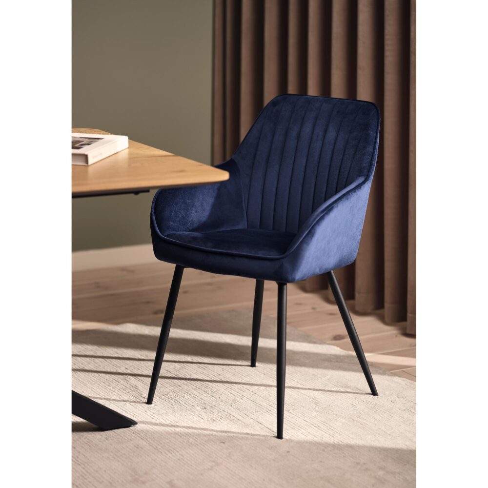 velvet eetkamerstoelen blauw Zane afbeelding 11
