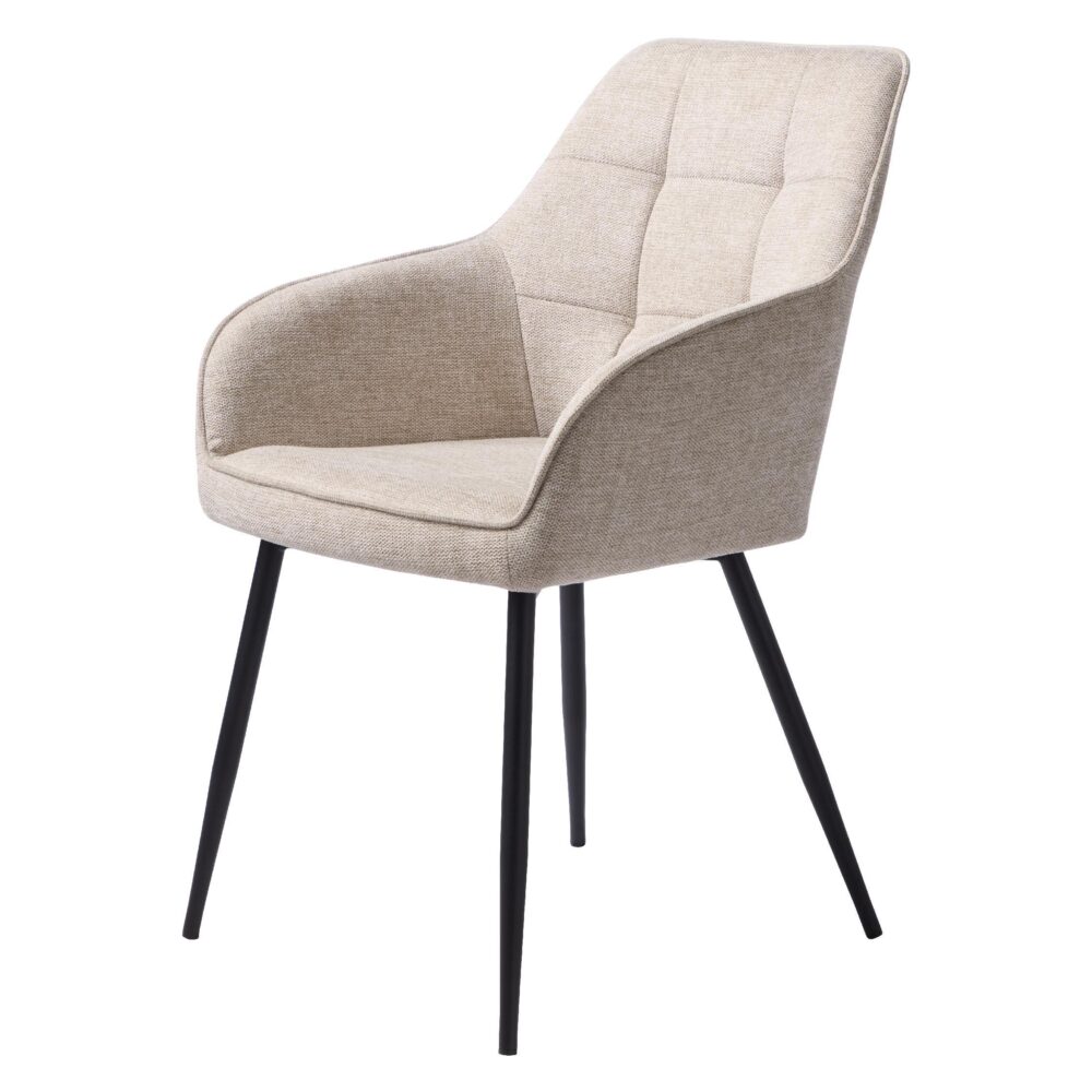 zandkleurige eetkamerstoelen met armleuning Zane afbeelding 1