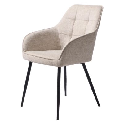 zandkleurige eetkamerstoelen met armleuning Zane afbeelding 1