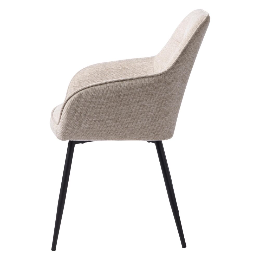 zandkleurige eetkamerstoelen met armleuning Zane afbeelding 2