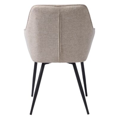 zandkleurige eetkamerstoelen met armleuning Zane afbeelding 5