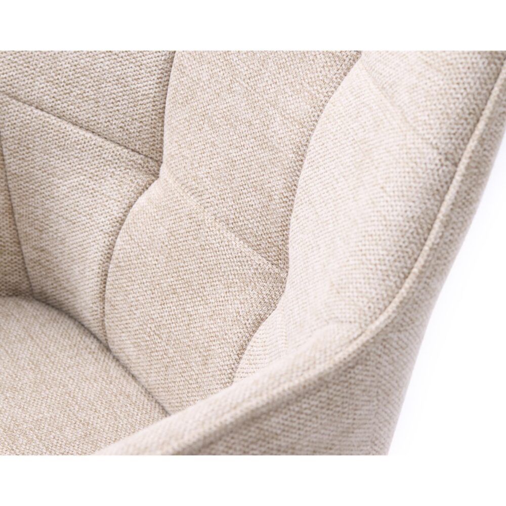 zandkleurige eetkamerstoelen met armleuning Zane afbeelding 6