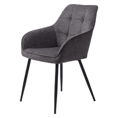 donkergrijze eetkamerstoelen Zane met armleuning afbeelding 1