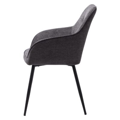 donkergrijze eetkamerstoelen Zane met armleuning afbeelding 2