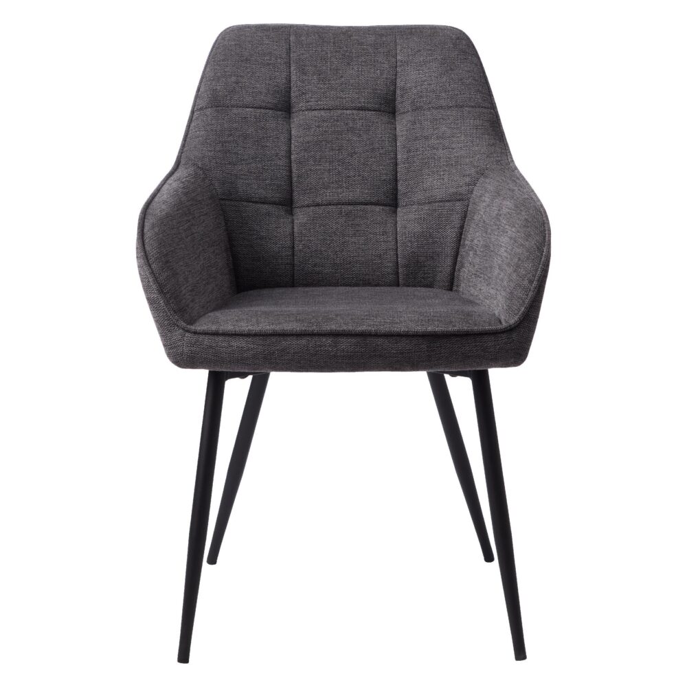 donkergrijze eetkamerstoelen Zane met armleuning afbeelding 3