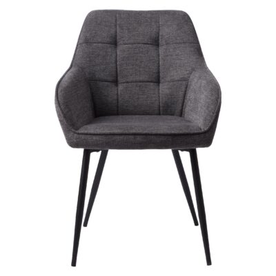 donkergrijze eetkamerstoelen Zane met armleuning afbeelding 3