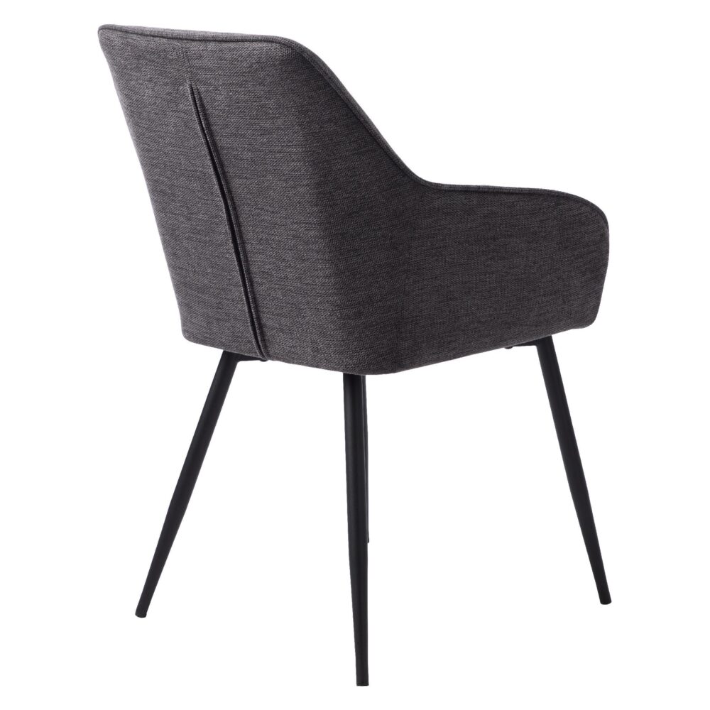 donkergrijze eetkamerstoelen Zane met armleuning afbeelding 4