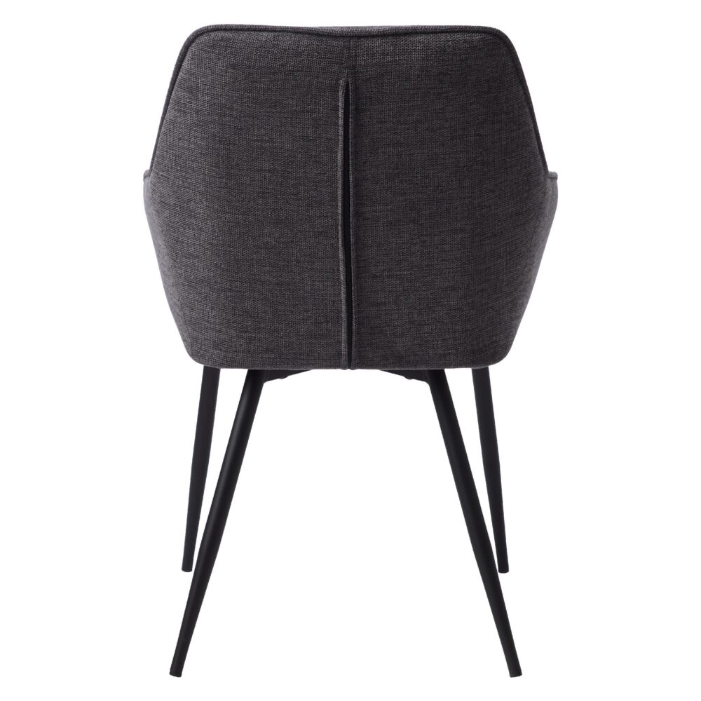 donkergrijze eetkamerstoelen Zane met armleuning afbeelding 5