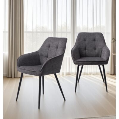 donkergrijze eetkamerstoelen Zane met armleuning afbeelding 11