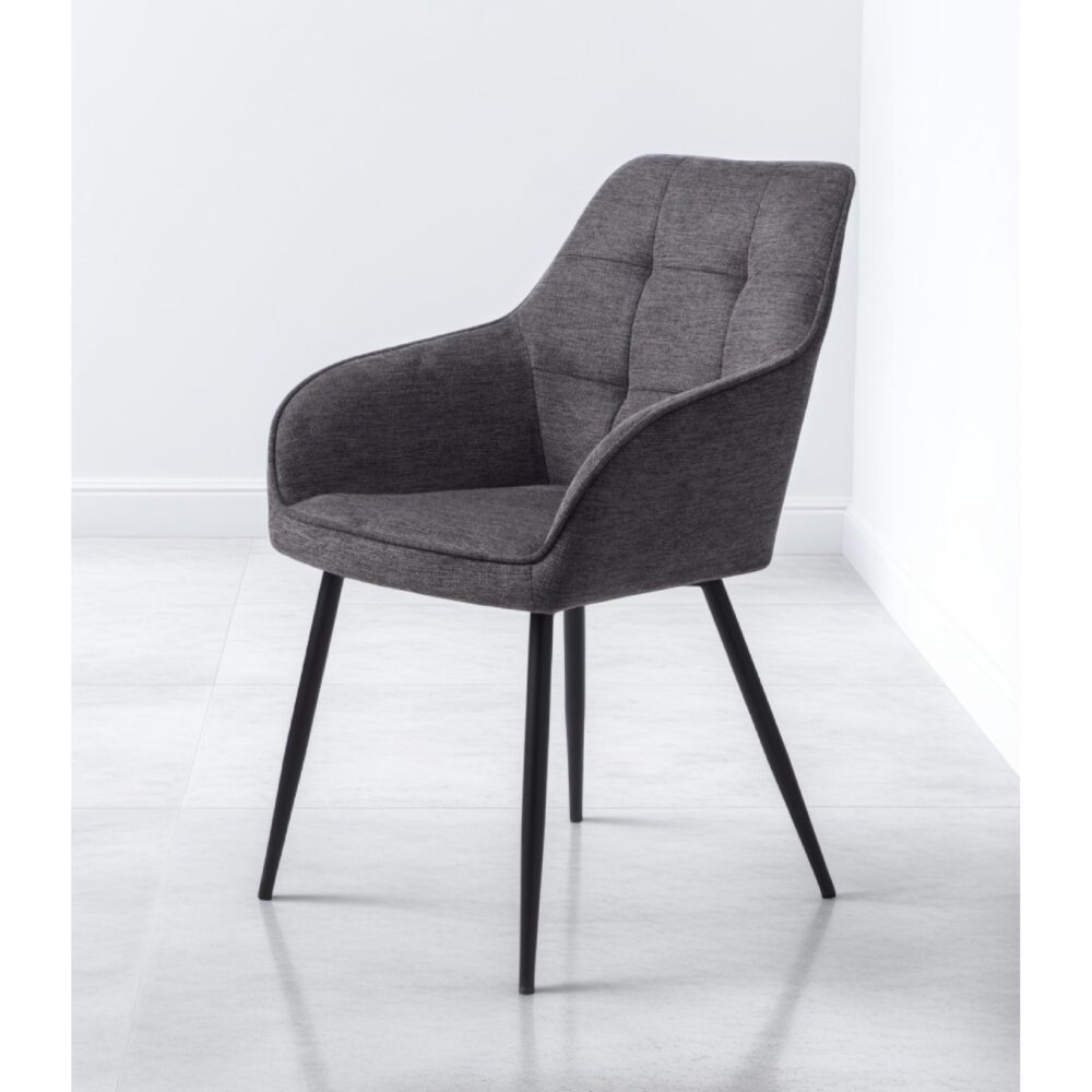 donkergrijze eetkamerstoelen Zane met armleuning afbeelding 12